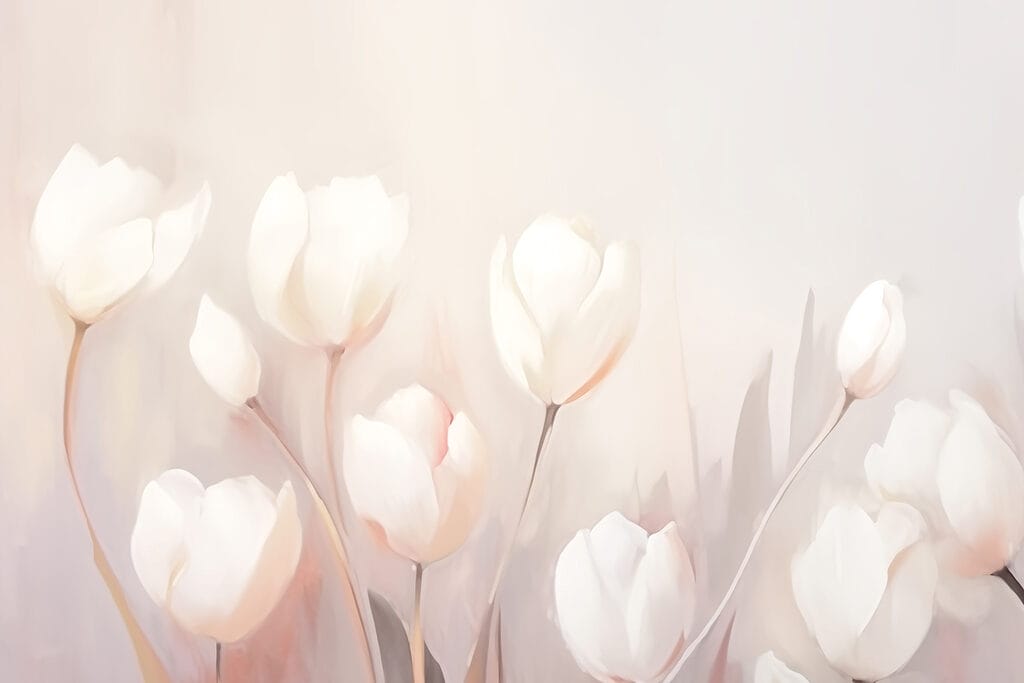 Tulipanes claros sobre rosa — diseño completo