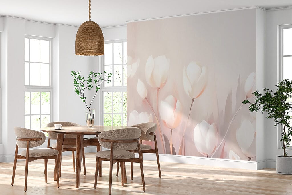 Tulipanes claros sobre rosa — interior 2