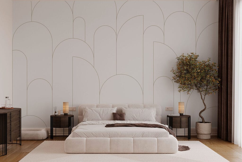 Arcos finos sobre blanco — interior 2