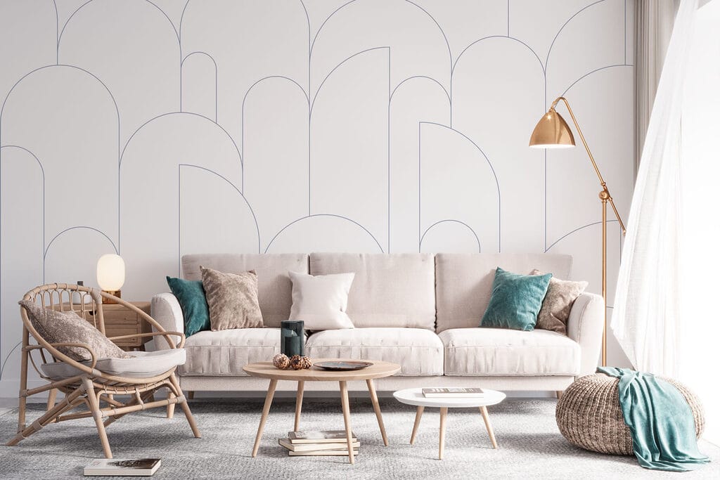 Arcos finos sobre blanco — interior 2