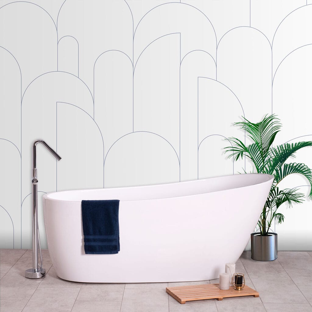 Arcos finos sobre blanco — interior 3
