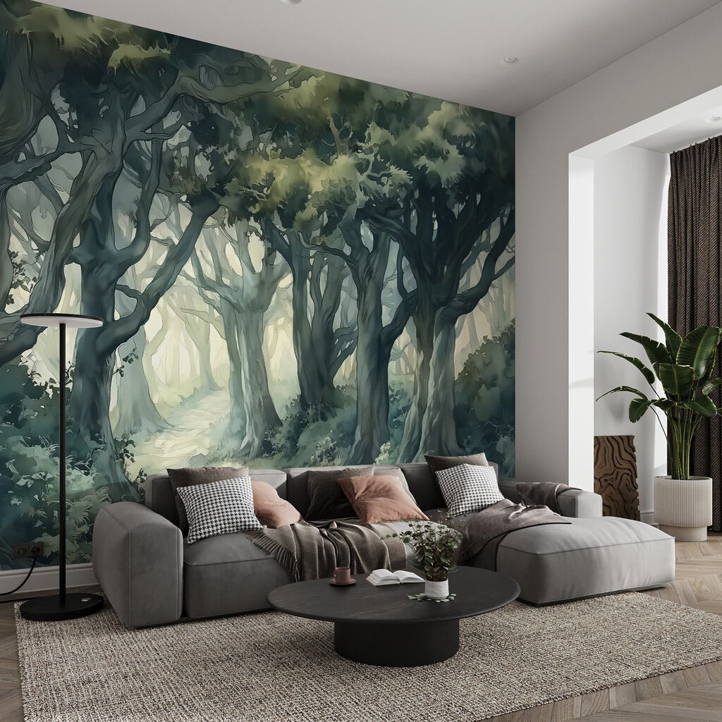 Sendero entre árboles retorcidos — interior 2
