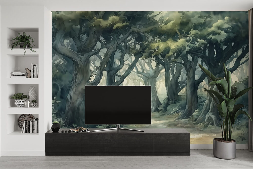 Sendero entre árboles retorcidos — interior 3