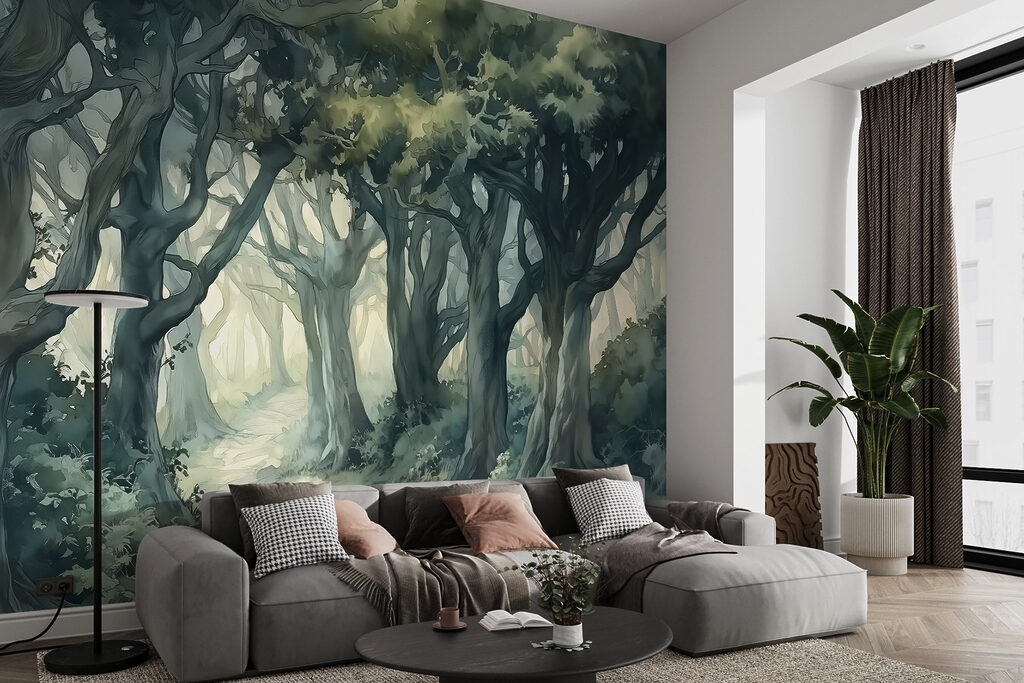 Sendero entre árboles retorcidos — interior 4