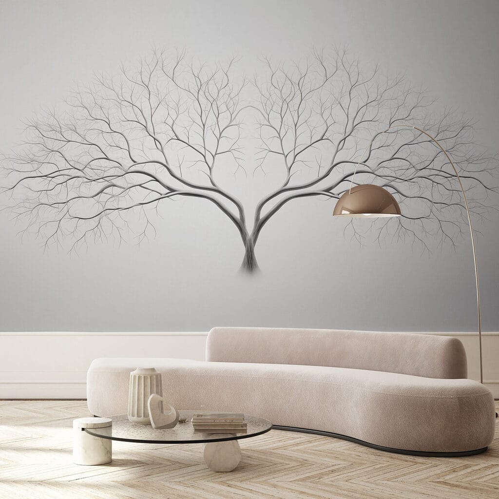 Árbol de invierno en un interior
