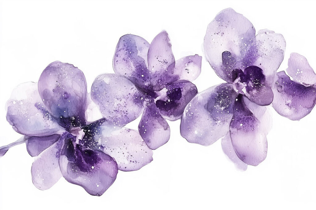 Orquídeas en acuarela — diseño completo