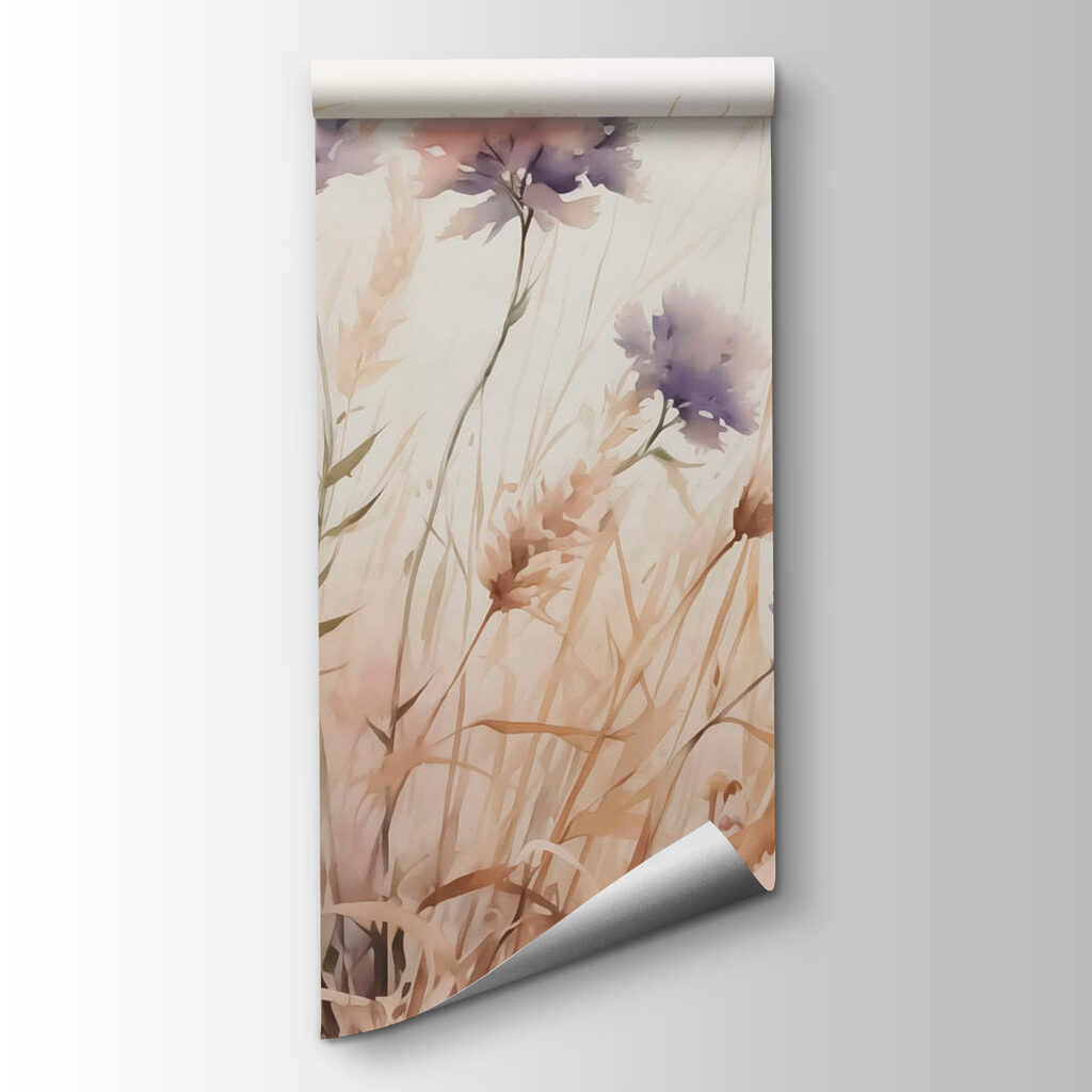 Flores entre hierbas secas — vista del producto