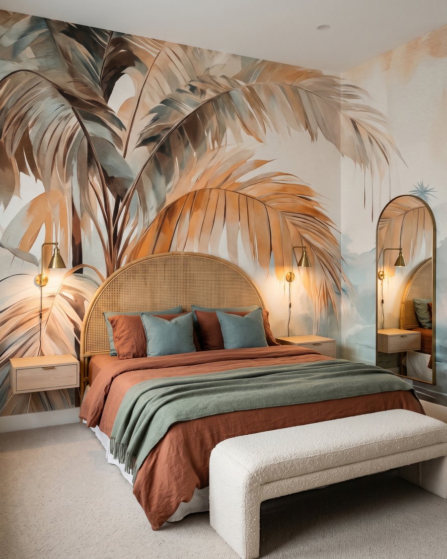 Palmera dorada en un interior