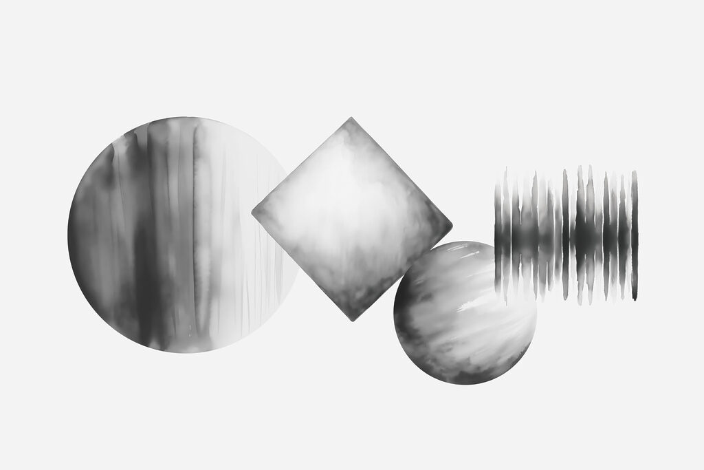Formas geométricas grises — diseño completo