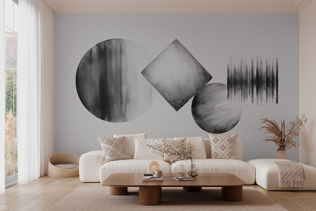Formas geométricas grises — interior 1