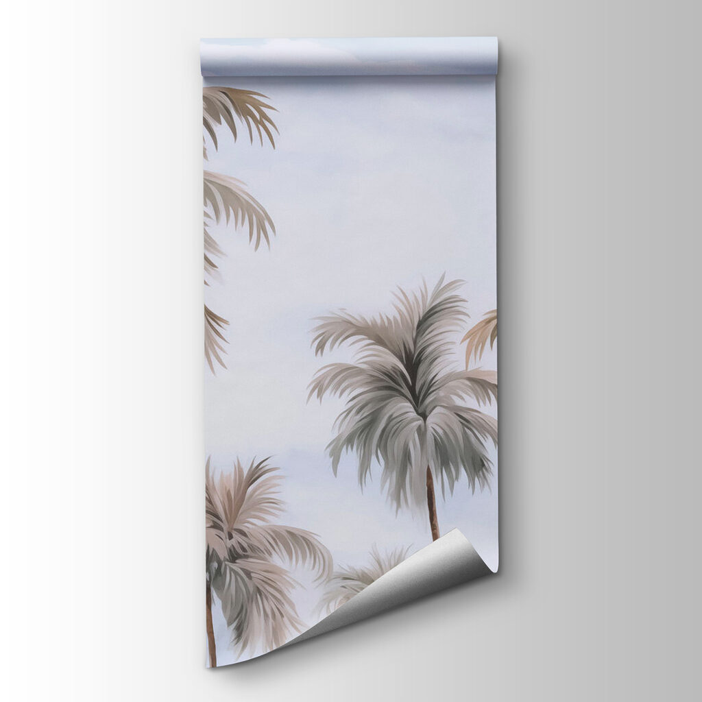 Palmeras altas, cielo lila — vista del producto
