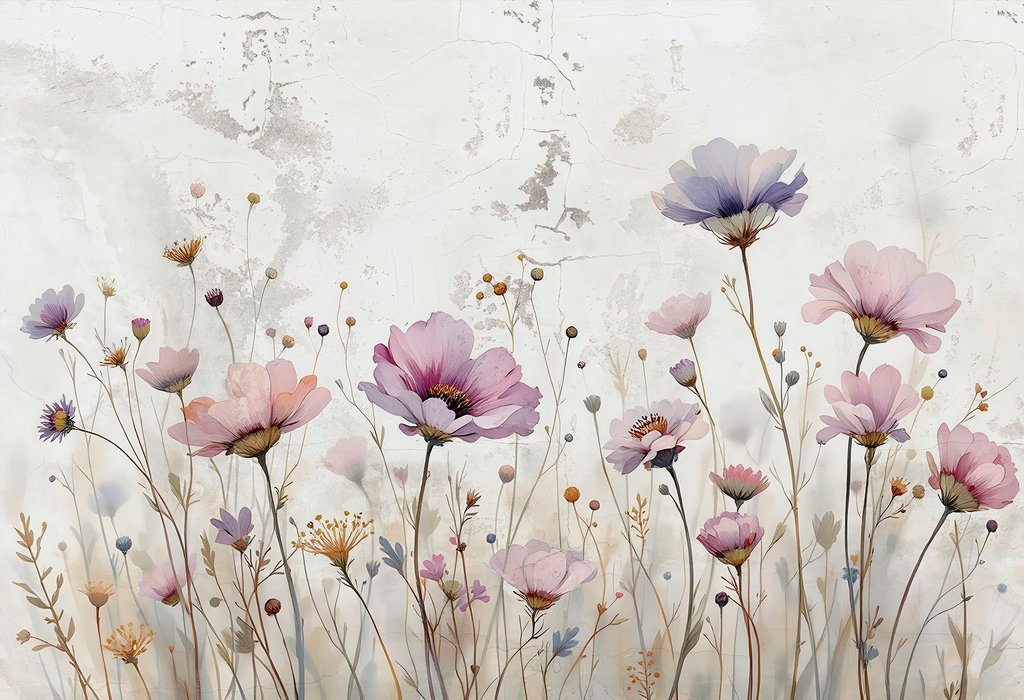Flores de tallo largo — diseño completo