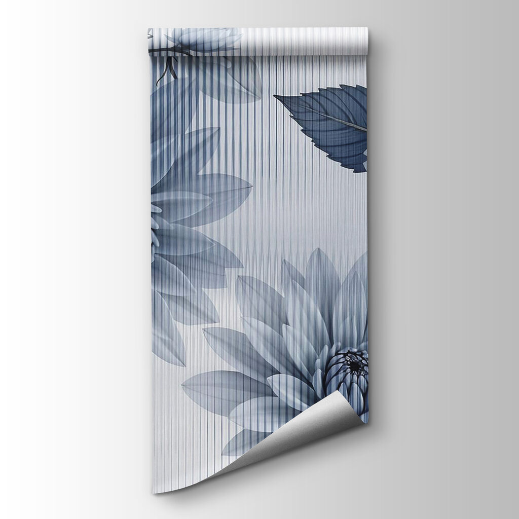 Flores azules en líneas — vista del producto