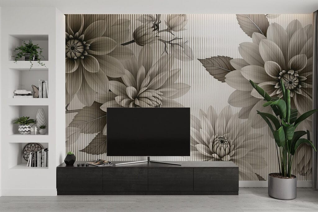 Flores azules en líneas — interior 3