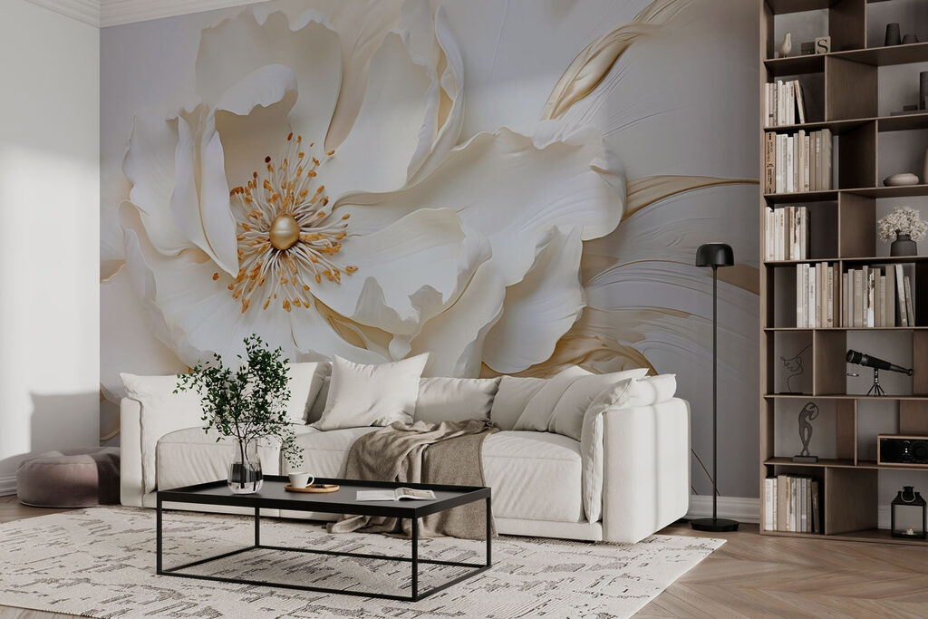 Flor blanca dorada — interior 3