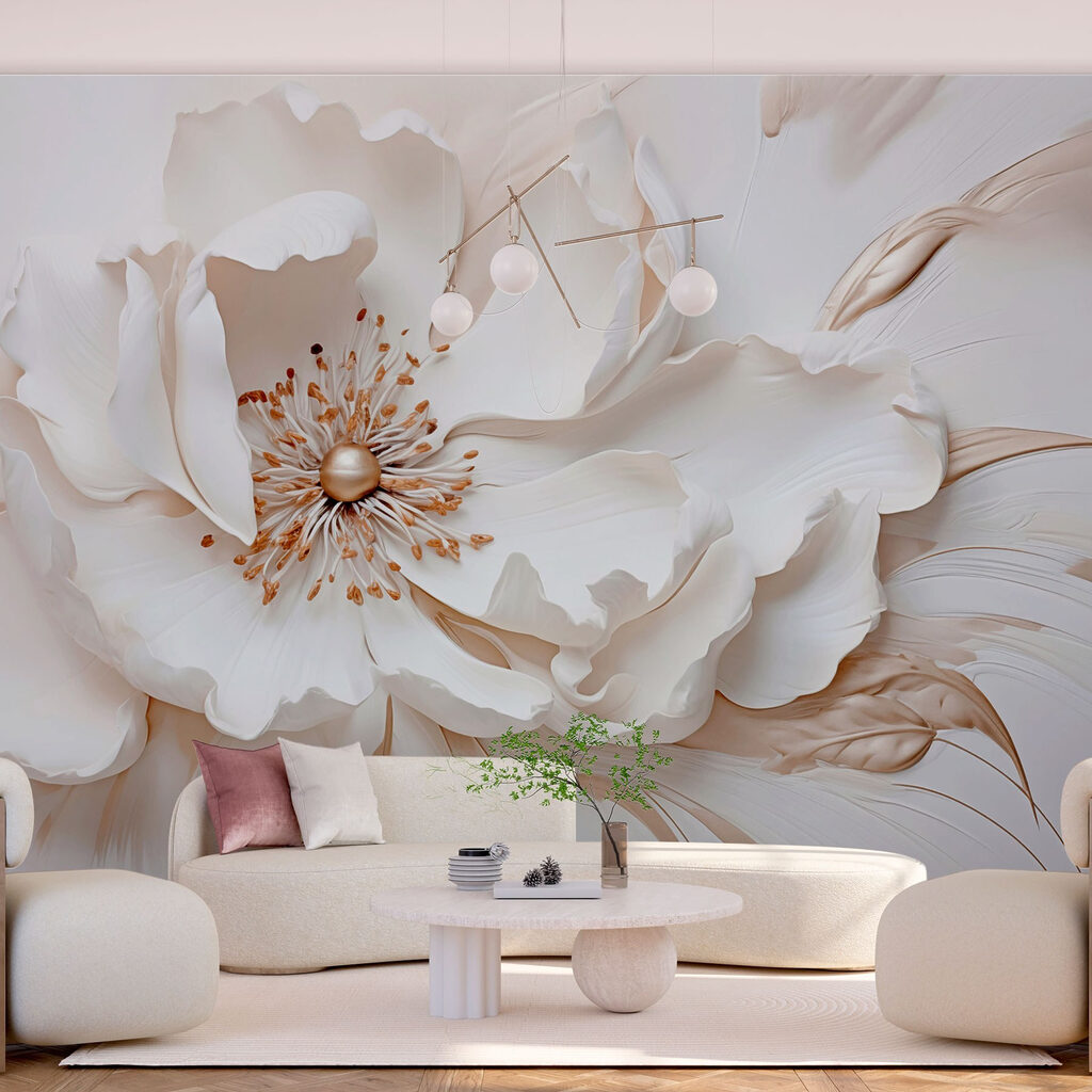 Flor blanca dorada — interior 1