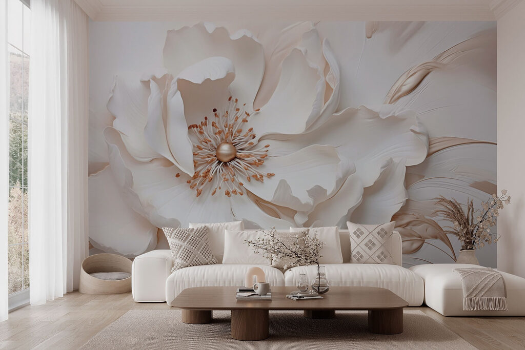 Flor blanca dorada — interior 2