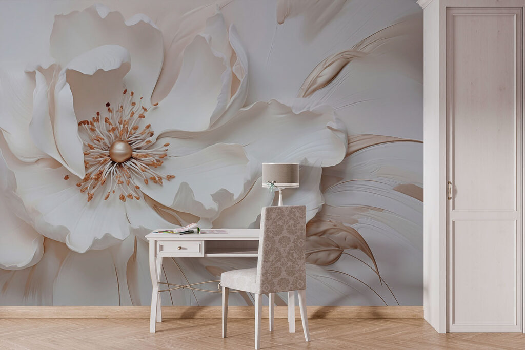 Flor blanca dorada — interior 3