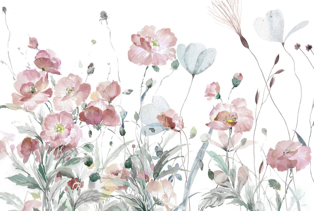 Flores en acuarela suelta — diseño completo