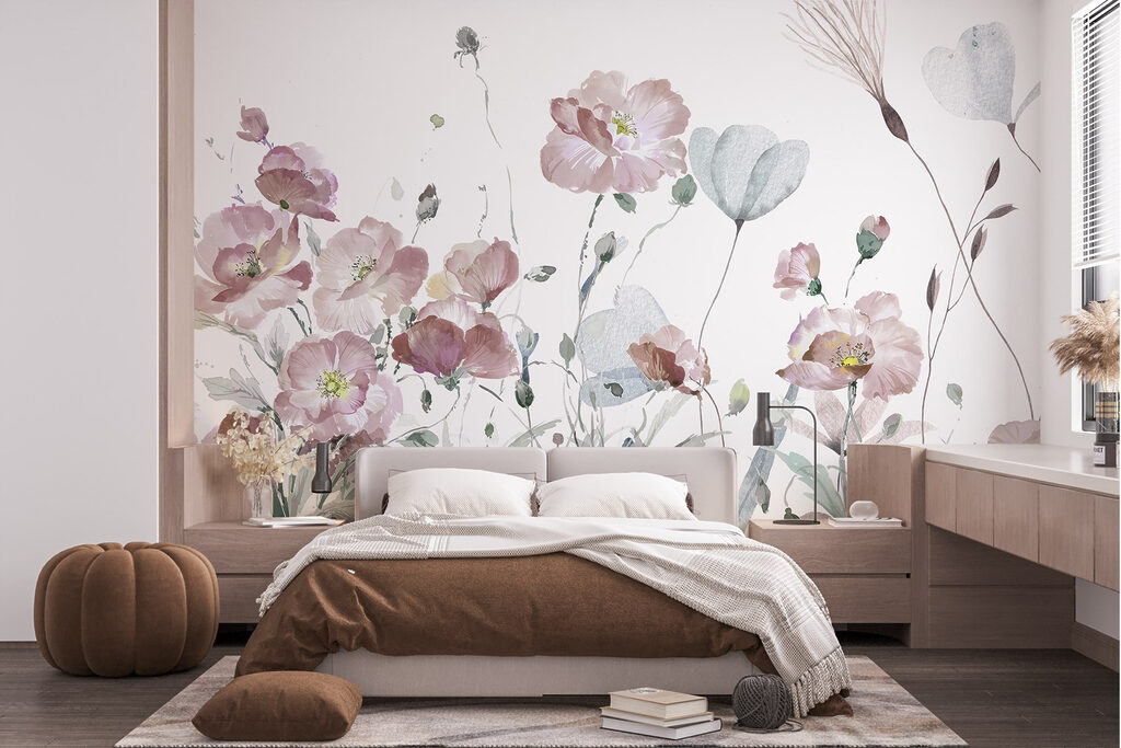 Flores en acuarela suelta — interior 1