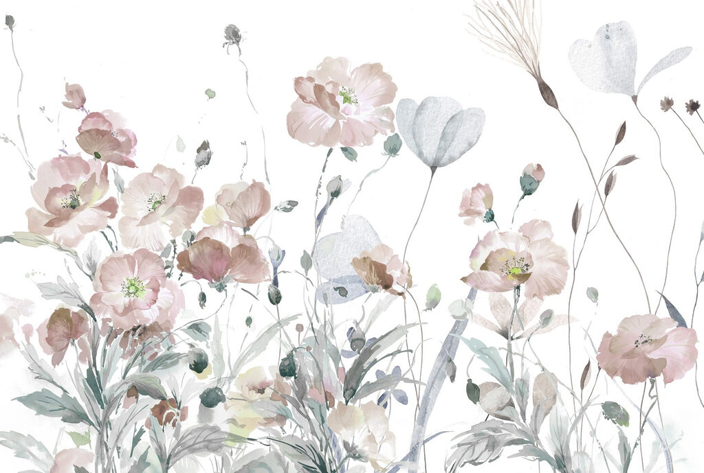 Flores en acuarela suelta — diseño completo