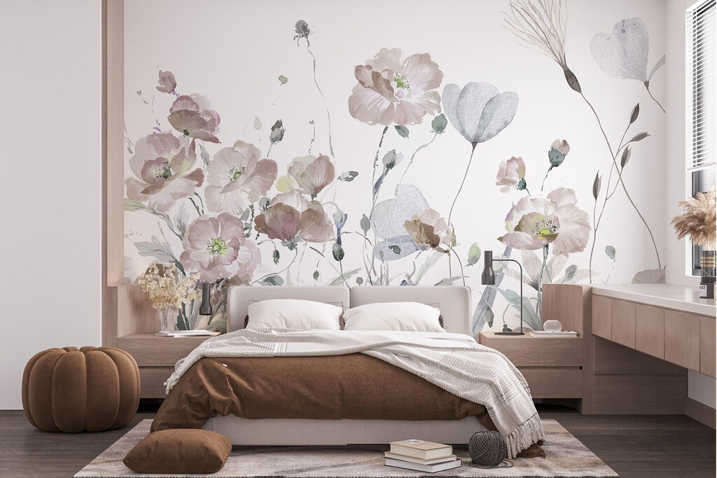 Flores en acuarela suelta — interior 1
