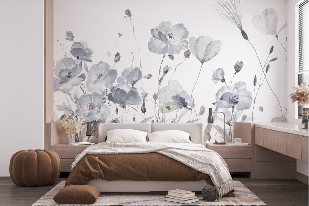 Flores en acuarela suelta — interior 1