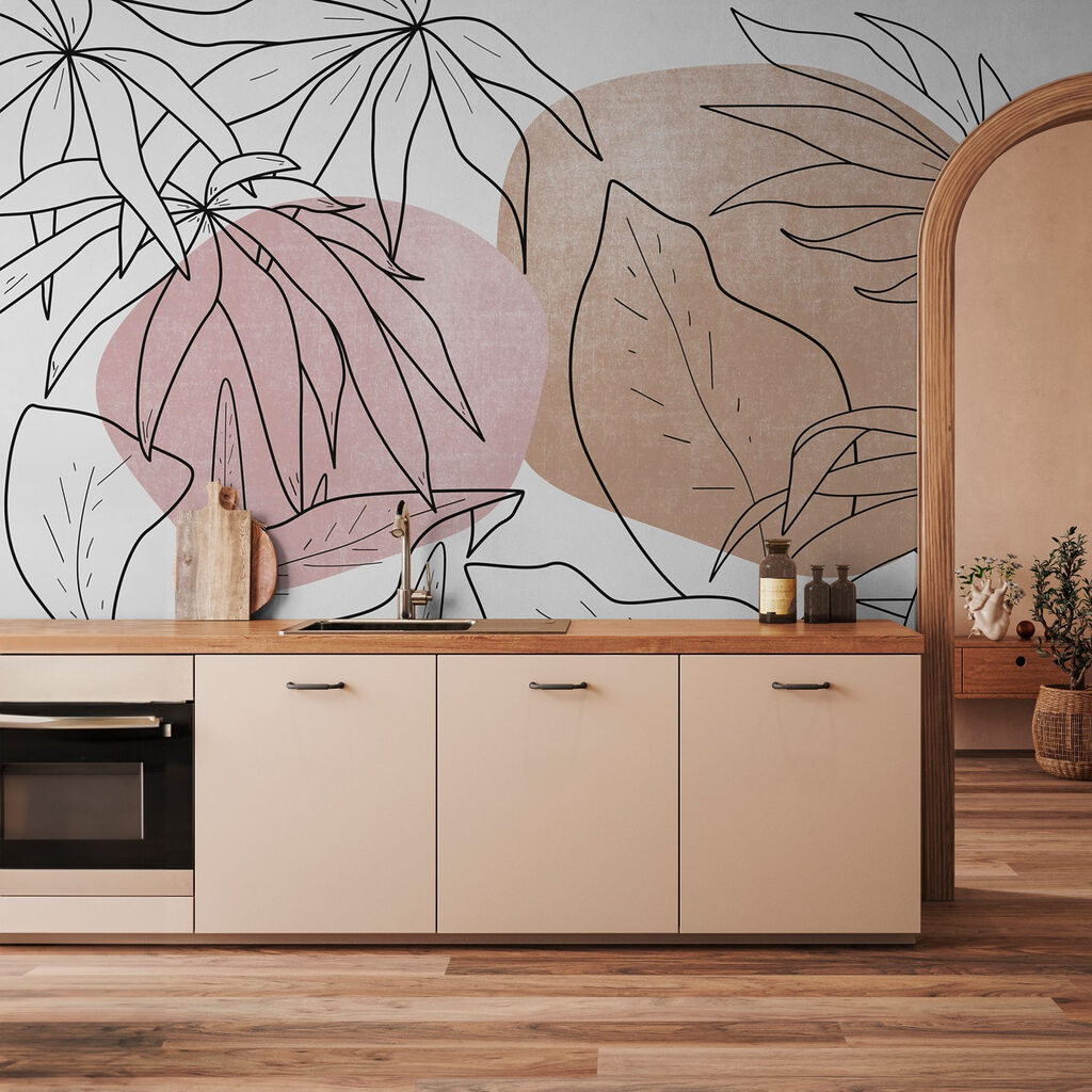 Hojas negras sobre rosa — interior 2