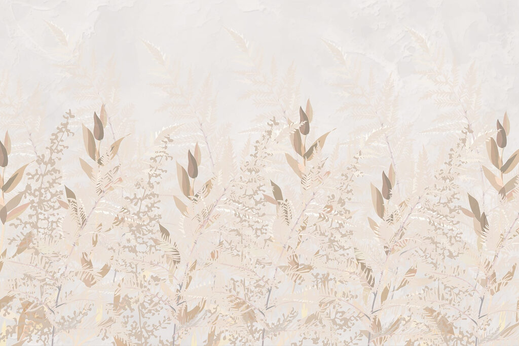 Hierbas doradas sobre crema — diseño completo