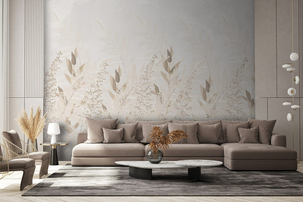 Hierbas doradas sobre crema — interior 1