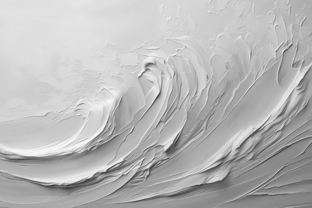 Oleaje blanco en relieve — diseño completo