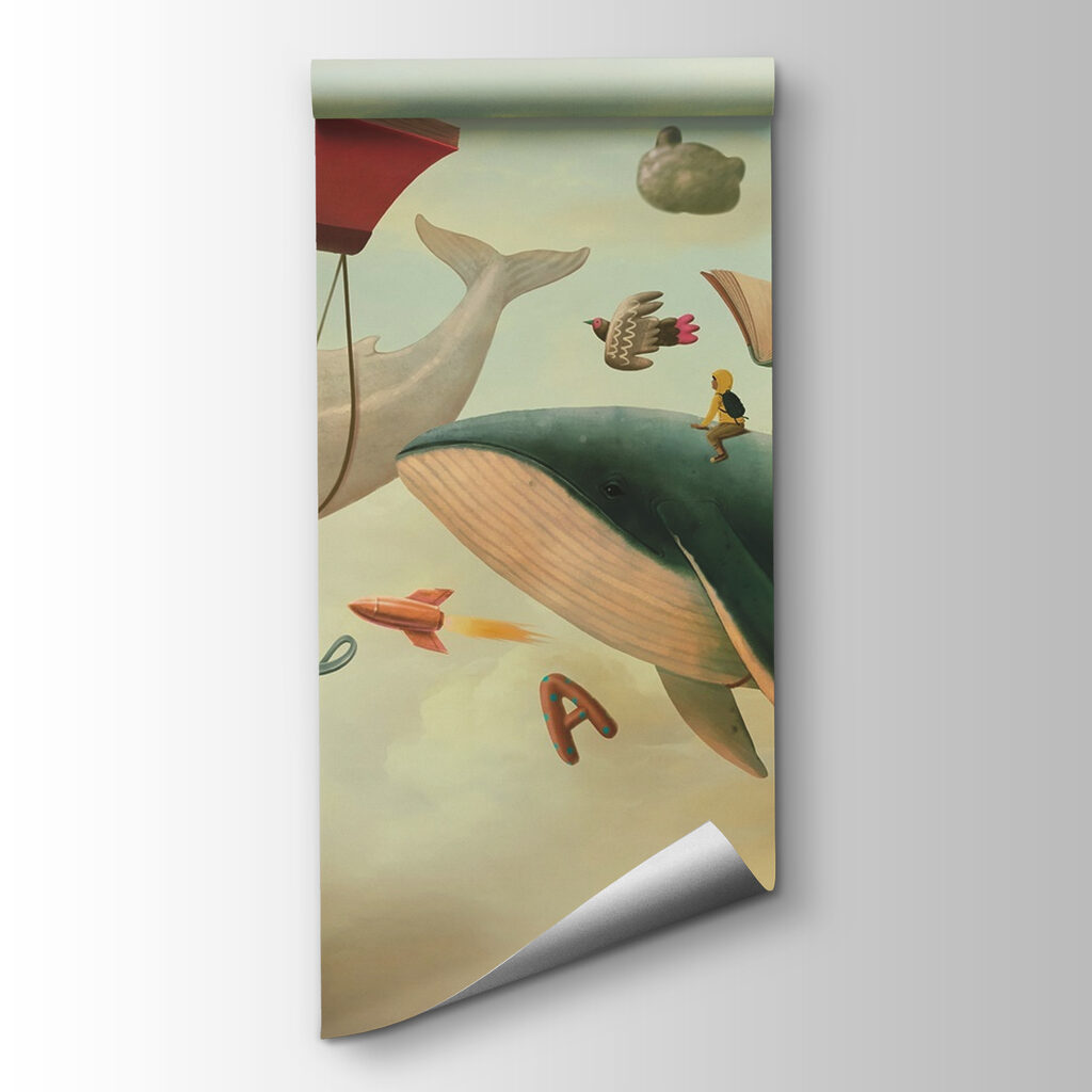 Ballenas entre libros voladores — vista del producto