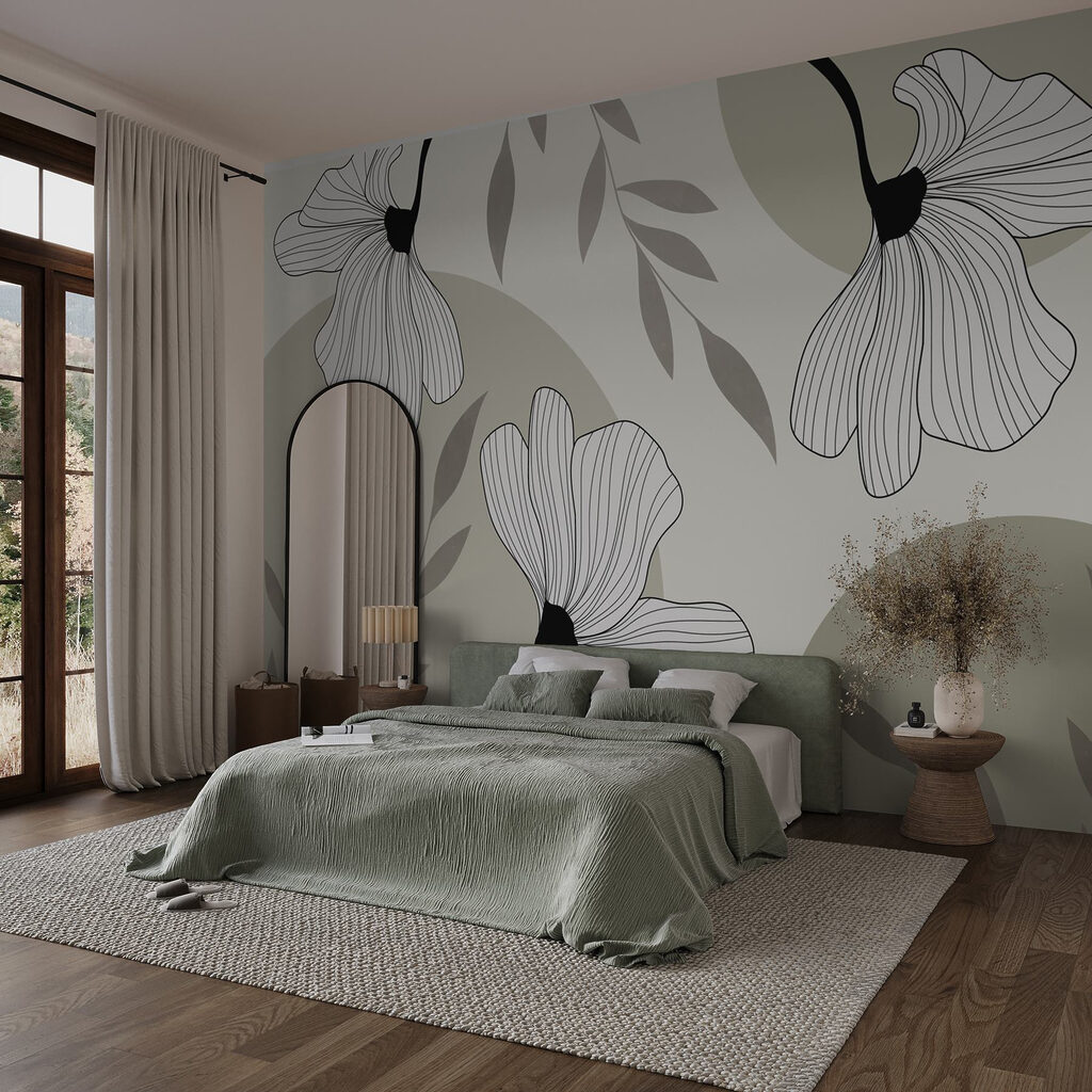 Flores blancas con contornos — interior 1