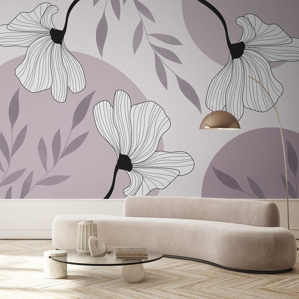 Flores blancas con contornos — interior 1