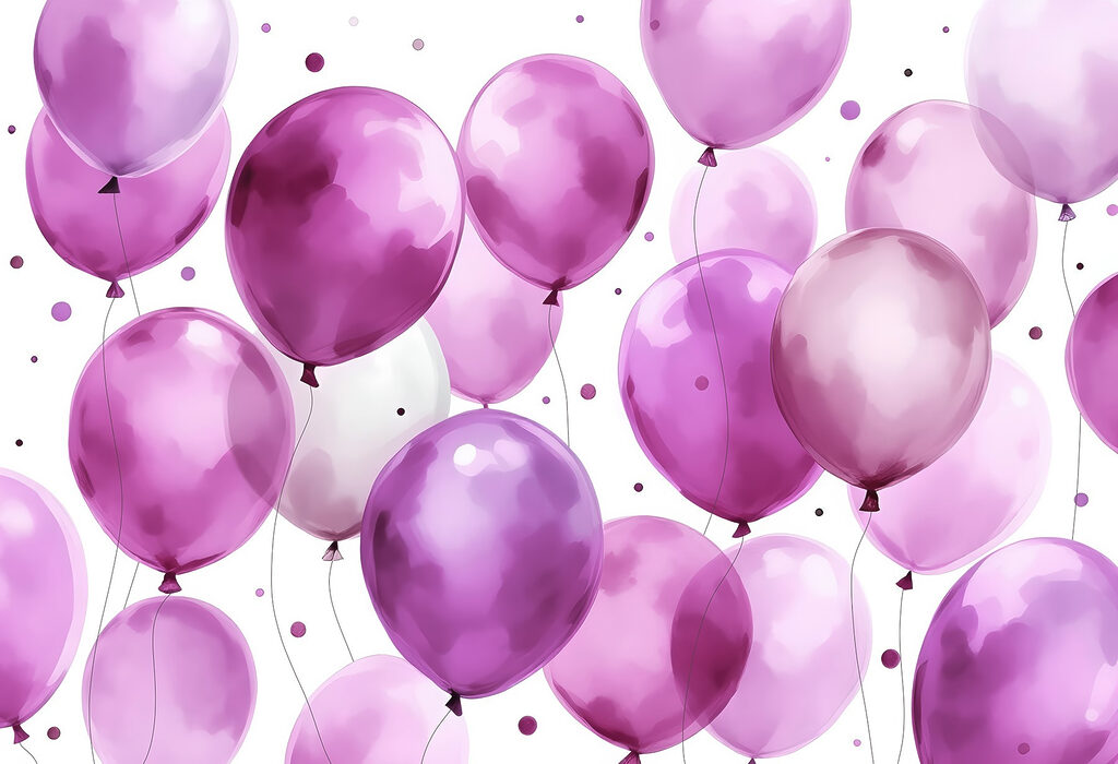 Globos con puntos — diseño completo