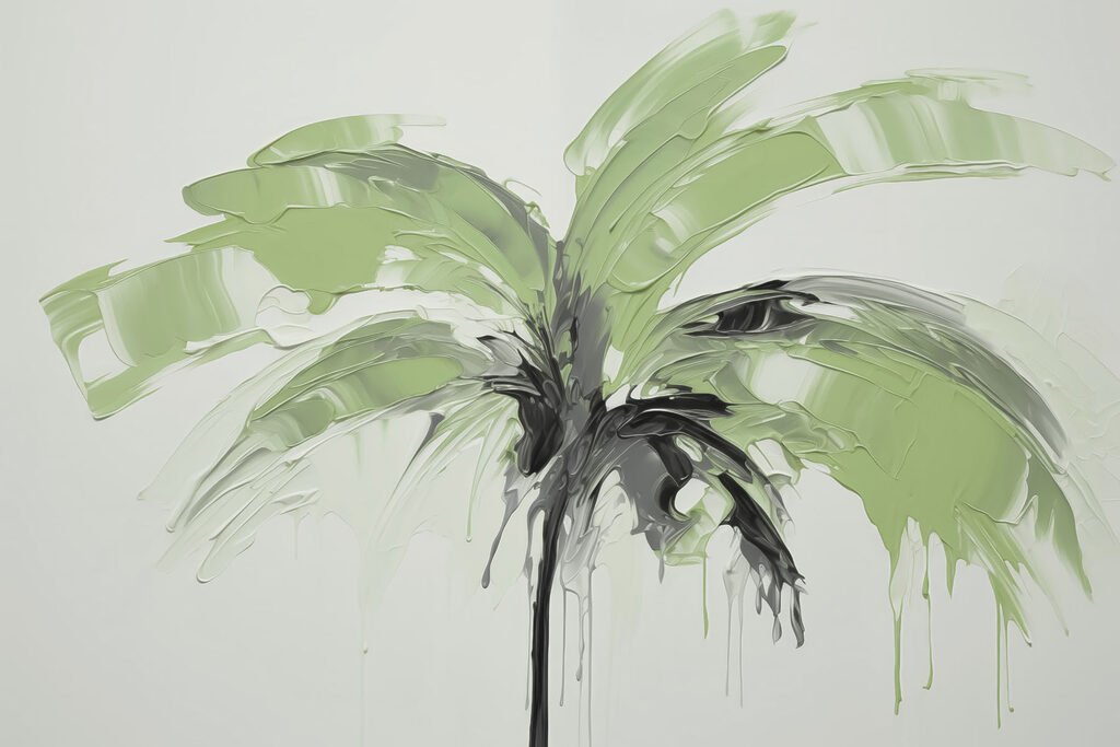 Palmera en trazos sueltos — diseño completo