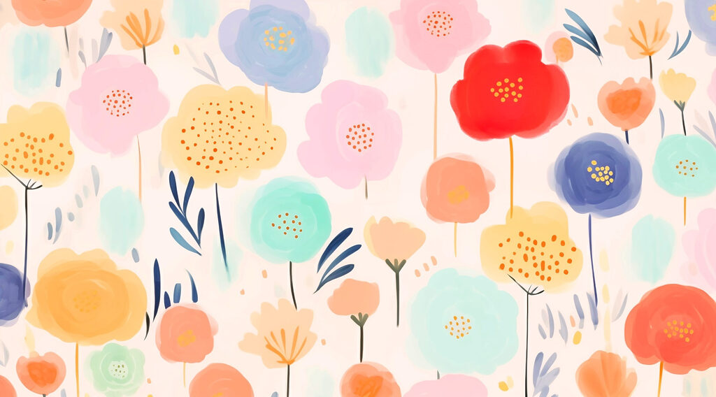 Flores de colores alegres — diseño completo