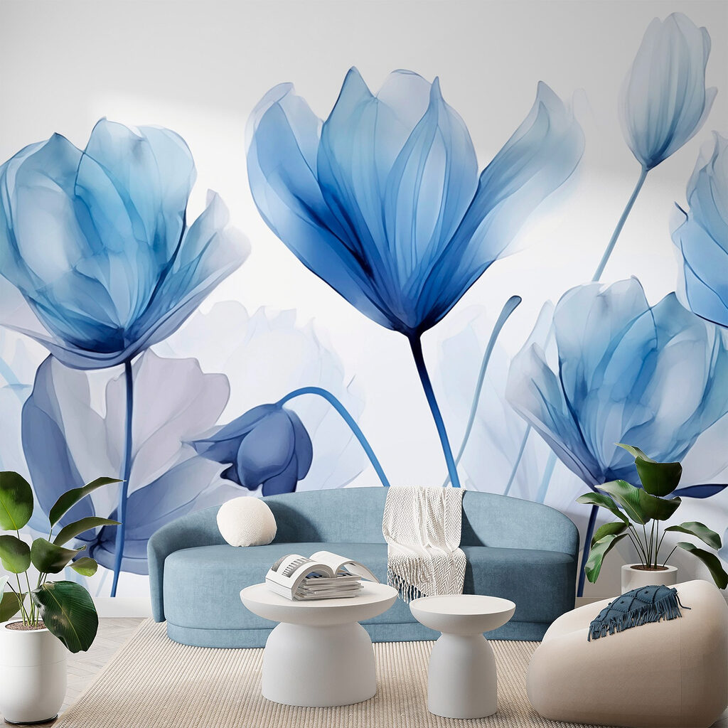 Flores azules en capas — interior 2