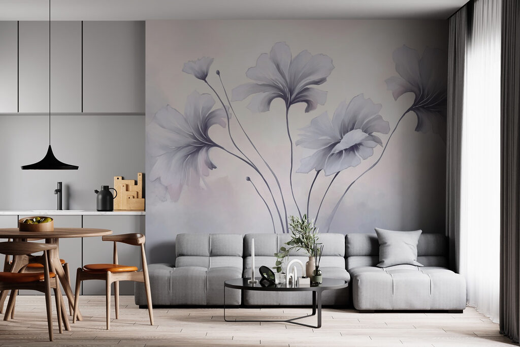 Flores lilas en tallos — interior 3