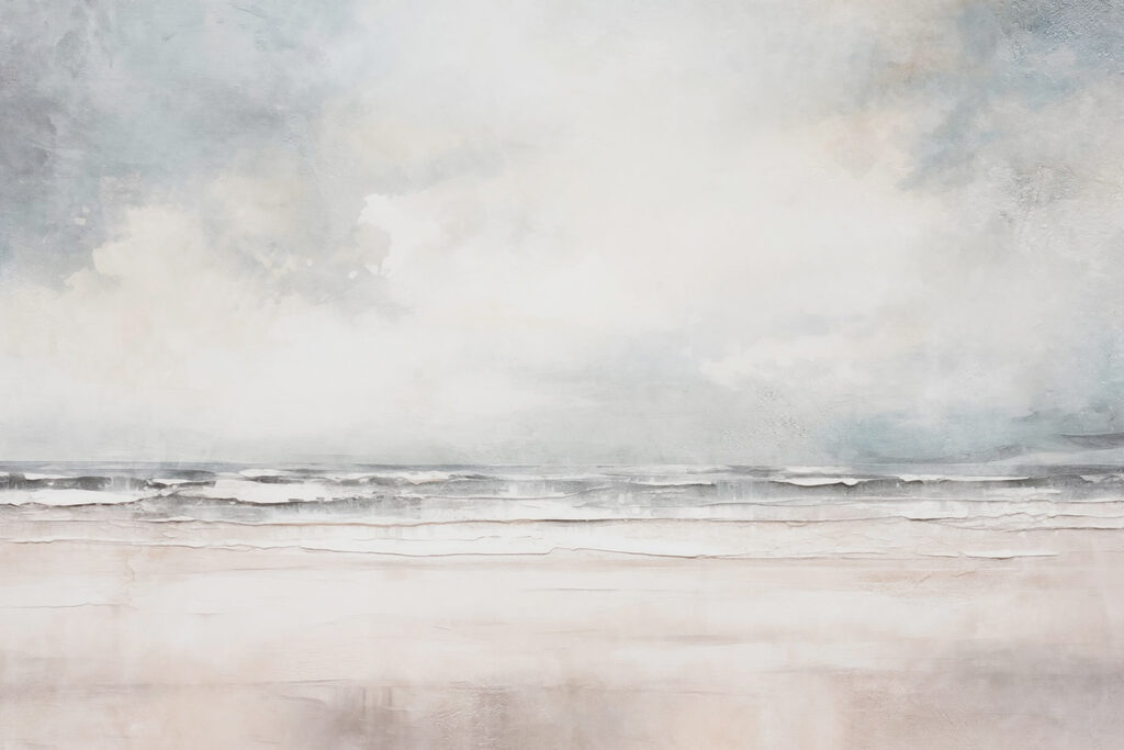 Mar bajo cielo gris — diseño completo