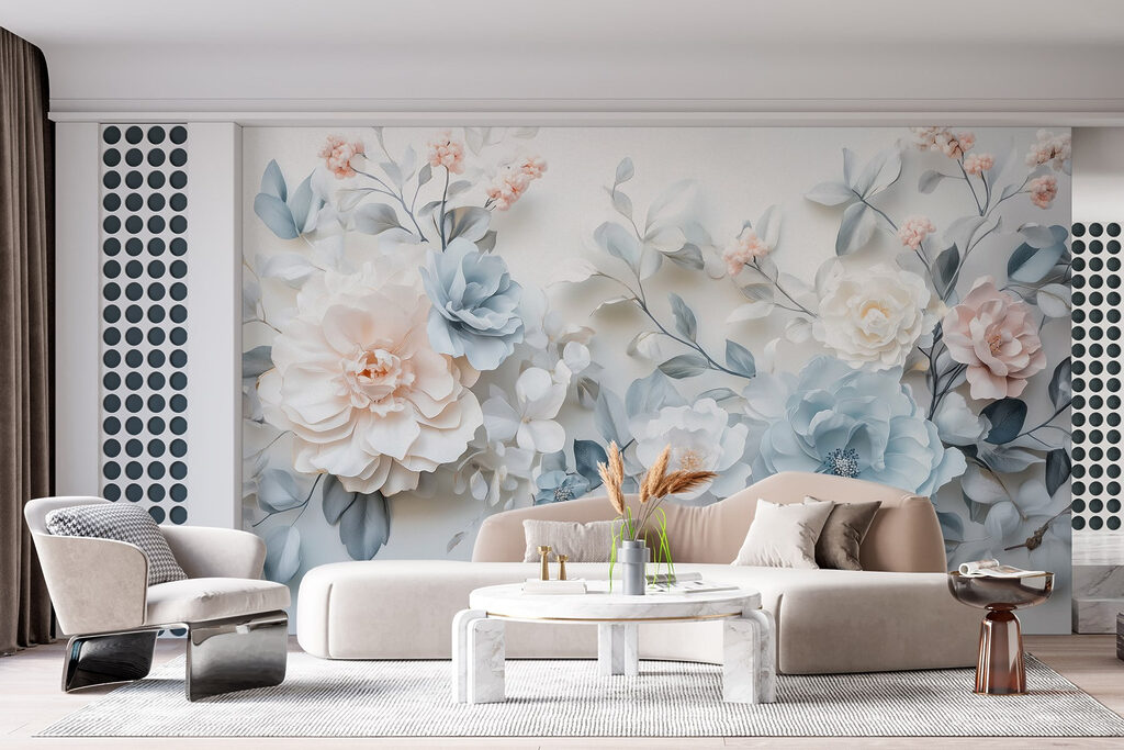 Flores blancas y azules — interior 3
