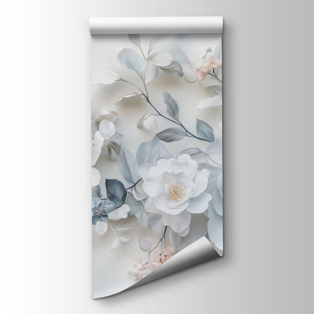Flores blancas y azules — vista del producto