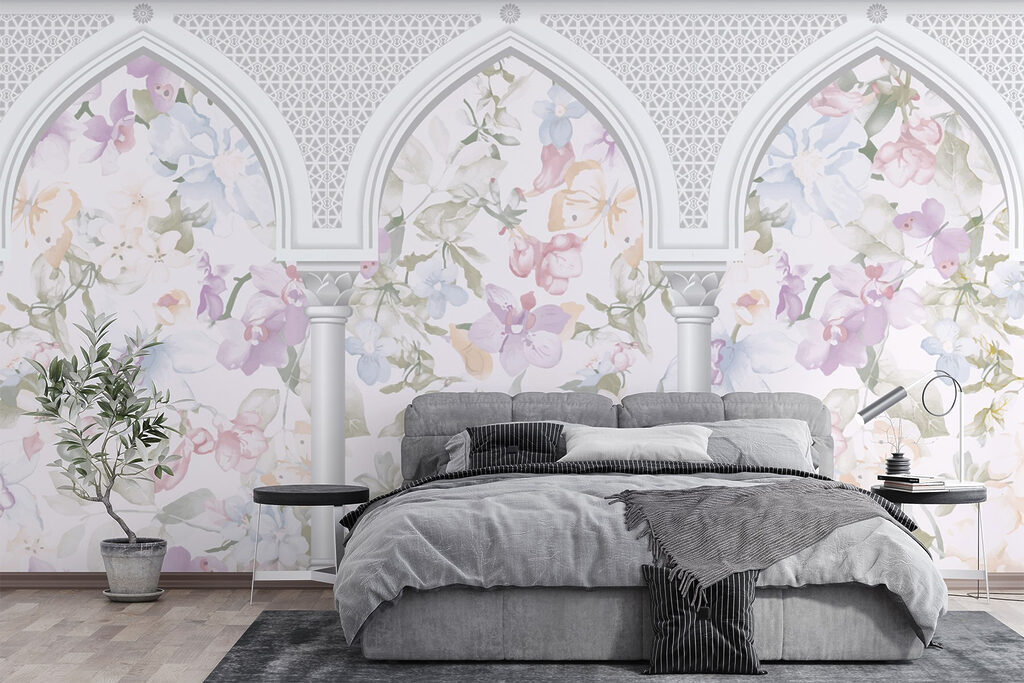 Flores tras tres arcos — interior 1