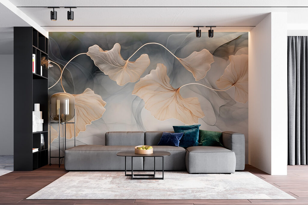 Ginkgo sobre velos grises — interior 3