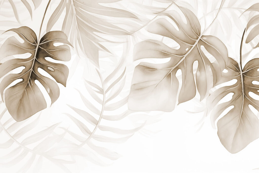 Monstera azul y blanca — diseño completo