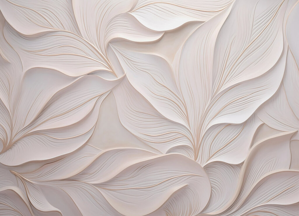 Hojas curvas en relieve — diseño completo