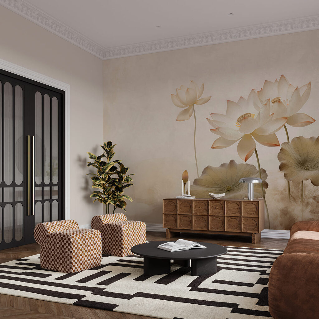 Lotos sobre fondo envejecido — interior 2