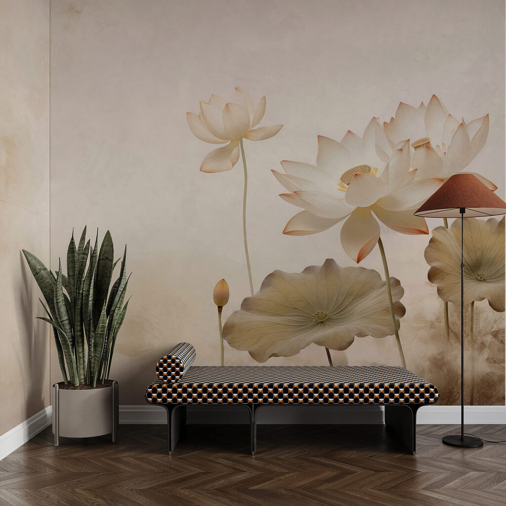 Lotos sobre fondo envejecido — interior 1
