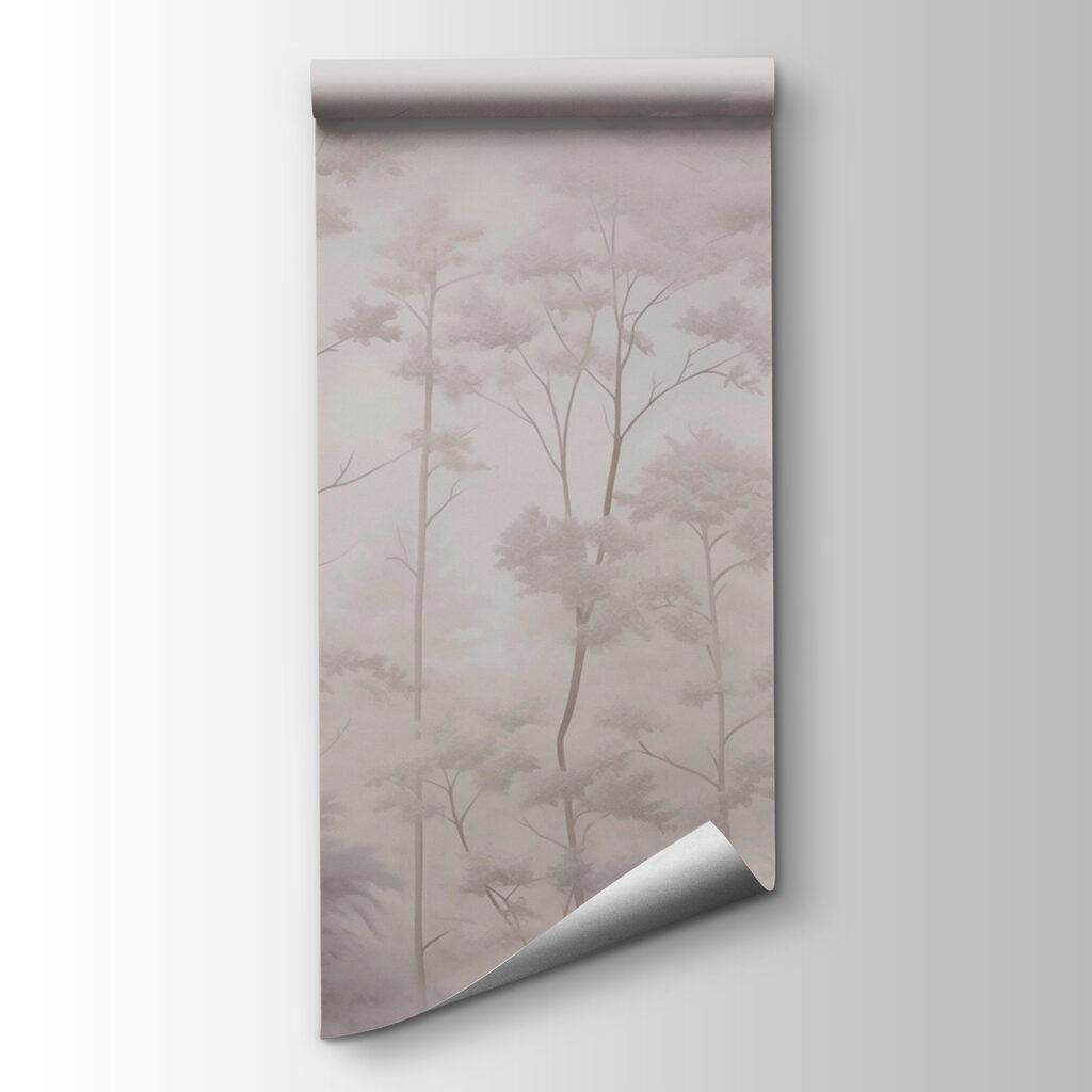 Árboles esbeltos en niebla — vista del producto