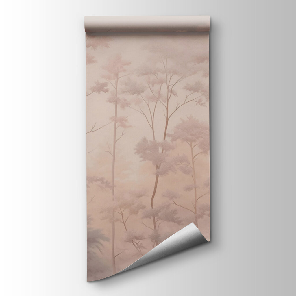 Árboles esbeltos en niebla — vista del producto